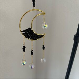 Gold and‎ Black Crescent Moon Suncatcher